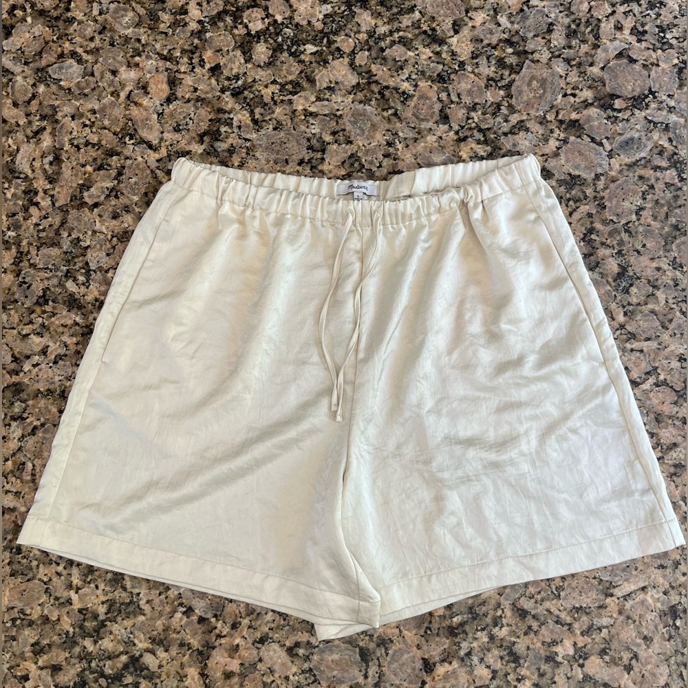 Madewell cream satin shorts